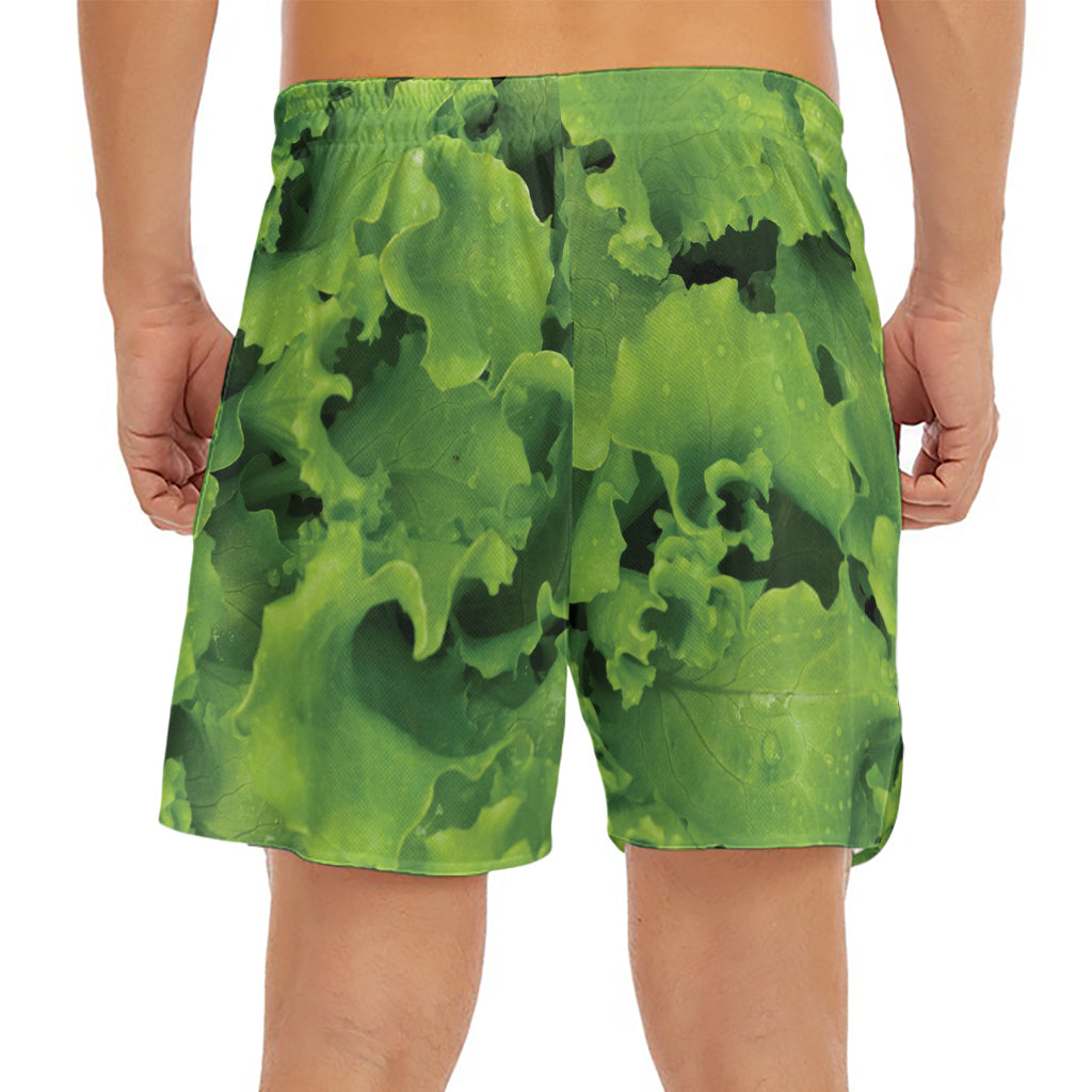 Salad Vegetable Print Men's Split Running Shorts