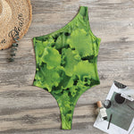Salad Vegetable Print One Shoulder Bodysuit