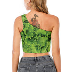 Salad Vegetable Print One Shoulder Crop Top