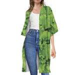 Salad Vegetable Print Open Front Beach Cover Up
