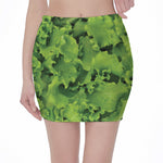 Salad Vegetable Print Pencil Mini Skirt