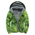 Salad Vegetable Print Sherpa Lined Zip Up Hoodie