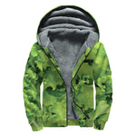 Salad Vegetable Print Sherpa Lined Zip Up Hoodie