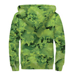 Salad Vegetable Print Sherpa Lined Zip Up Hoodie