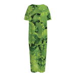 Salad Vegetable Print Short Sleeve Long Nightdress