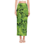 Salad Vegetable Print Side Slit Maxi Skirt