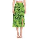 Salad Vegetable Print Side Slit Midi Skirt
