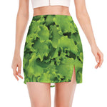 Salad Vegetable Print Side Slit Mini Skirt