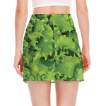Salad Vegetable Print Side Slit Mini Skirt