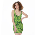 Salad Vegetable Print Sleeveless Bodycon Dress