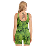 Salad Vegetable Print Sleeveless One Piece Swimsuit