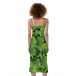 Salad Vegetable Print Slim Fit Midi Cami Dress