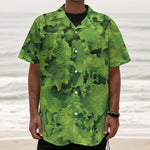 Salad Vegetable Print Textured Short Sleeve Shirt