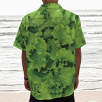 Salad Vegetable Print Textured Short Sleeve Shirt