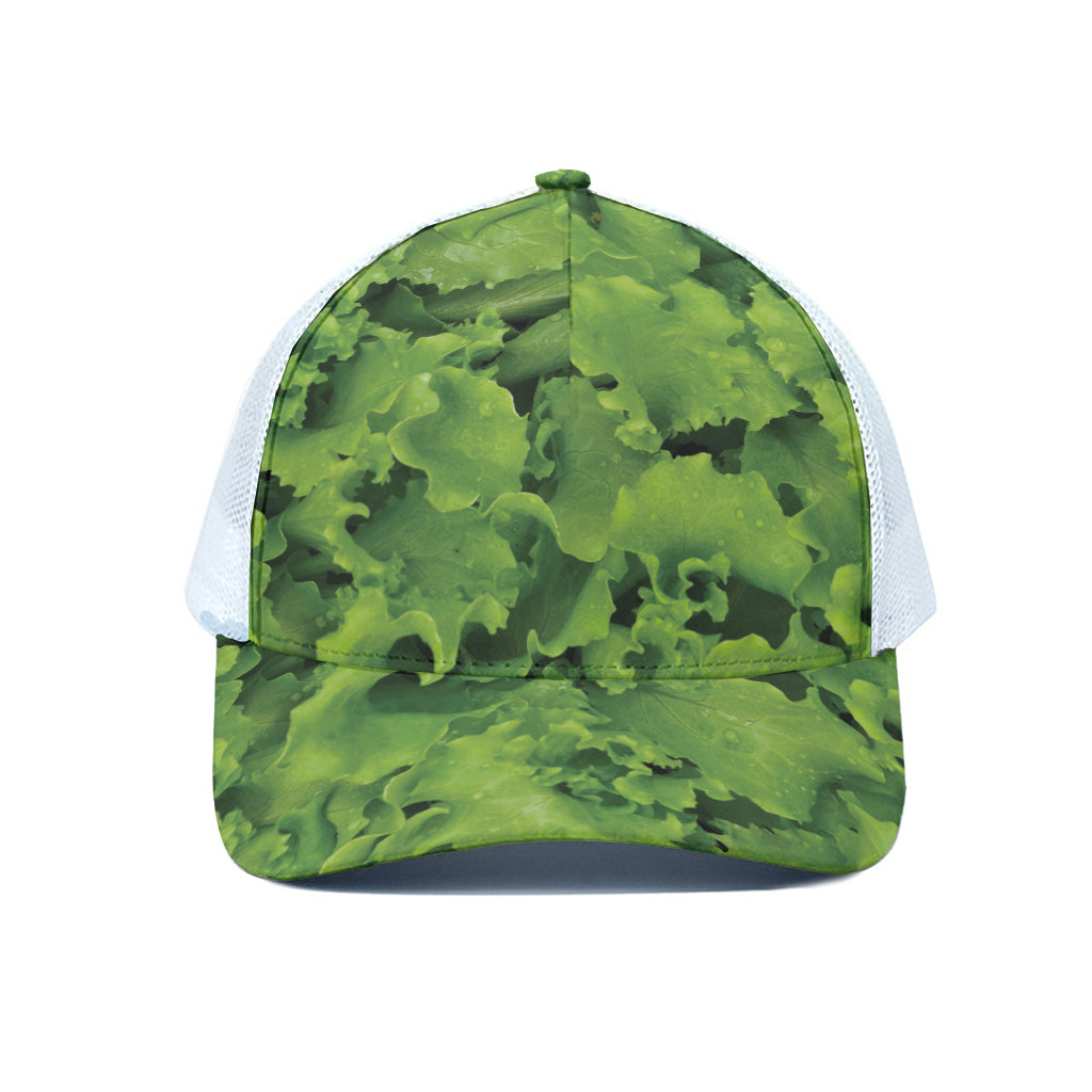 Salad Vegetable Print White Mesh Trucker Cap