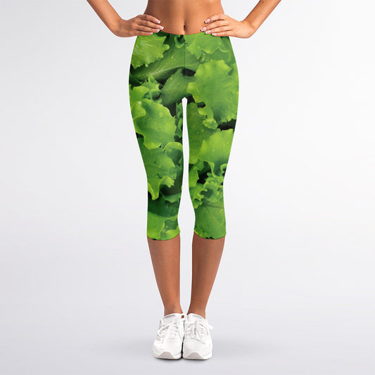 Salad Vegetable Print Women's Capri Leggings