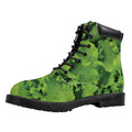 Salad Vegetable Print Padded Collar Lace Up Boots