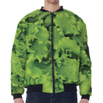 Salad Vegetable Print Zip Sleeve Bomber Jacket