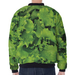 Salad Vegetable Print Zip Sleeve Bomber Jacket