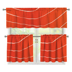 Salmon Artwork Print 3 Piece Kitchen Curtains