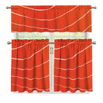 Salmon Artwork Print 3 Piece Kitchen Curtains