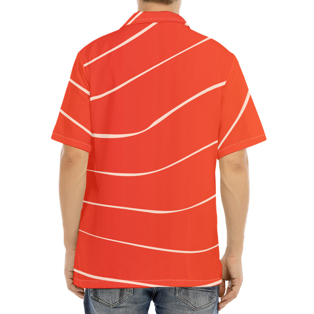 Salmon Artwork Print Aloha Shirt