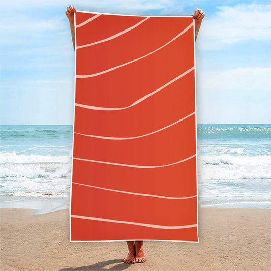 Salmon Artwork Print Beach Towel