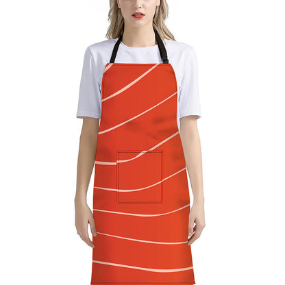 Salmon Artwork Print Bib Apron With Pocket