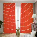 Salmon Artwork Print Dimout Pencil Pleat Curtains