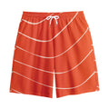 Salmon Artwork Print Cotton Shorts
