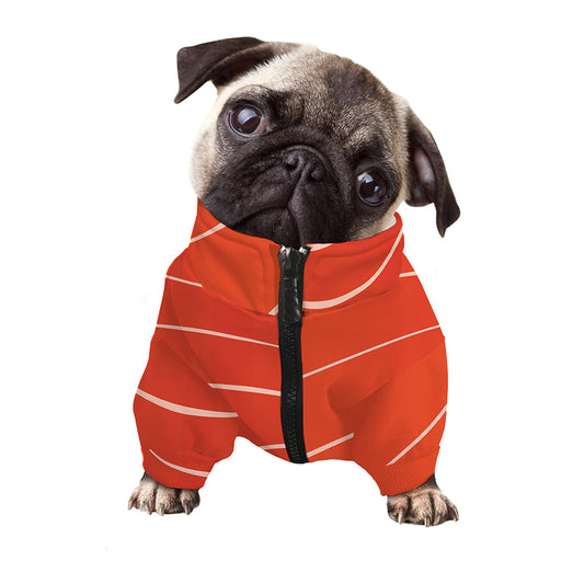 Salmon Artwork Print Dog Zip Up Jacket