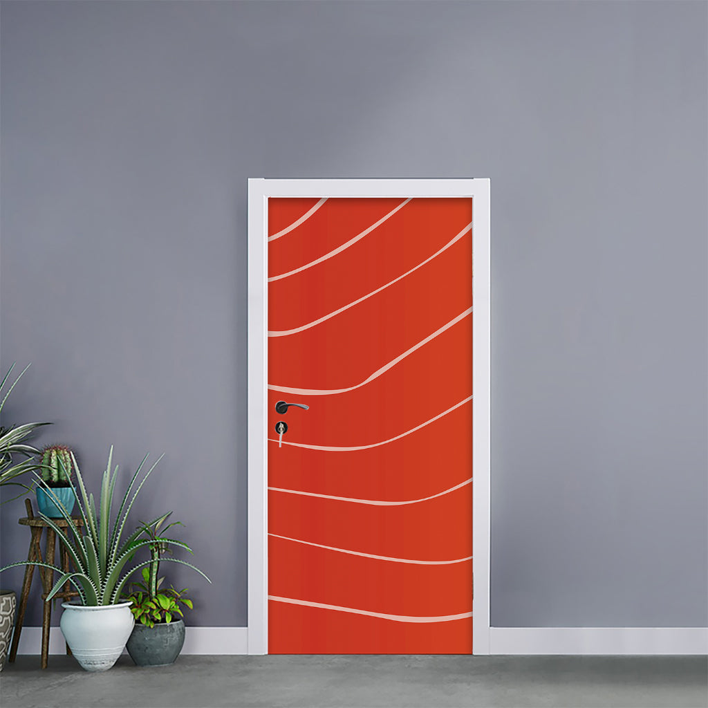 Salmon Artwork Print Door Sticker