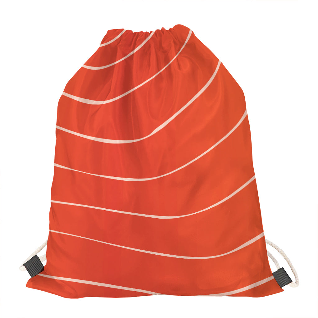 Salmon Artwork Print Drawstring Bag