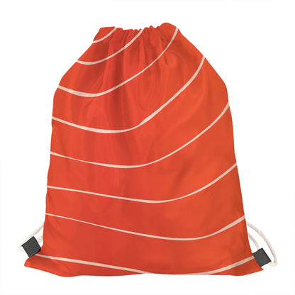 Salmon Artwork Print Drawstring Bag