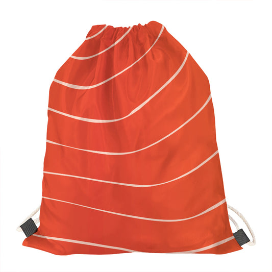 Salmon Artwork Print Drawstring Bag
