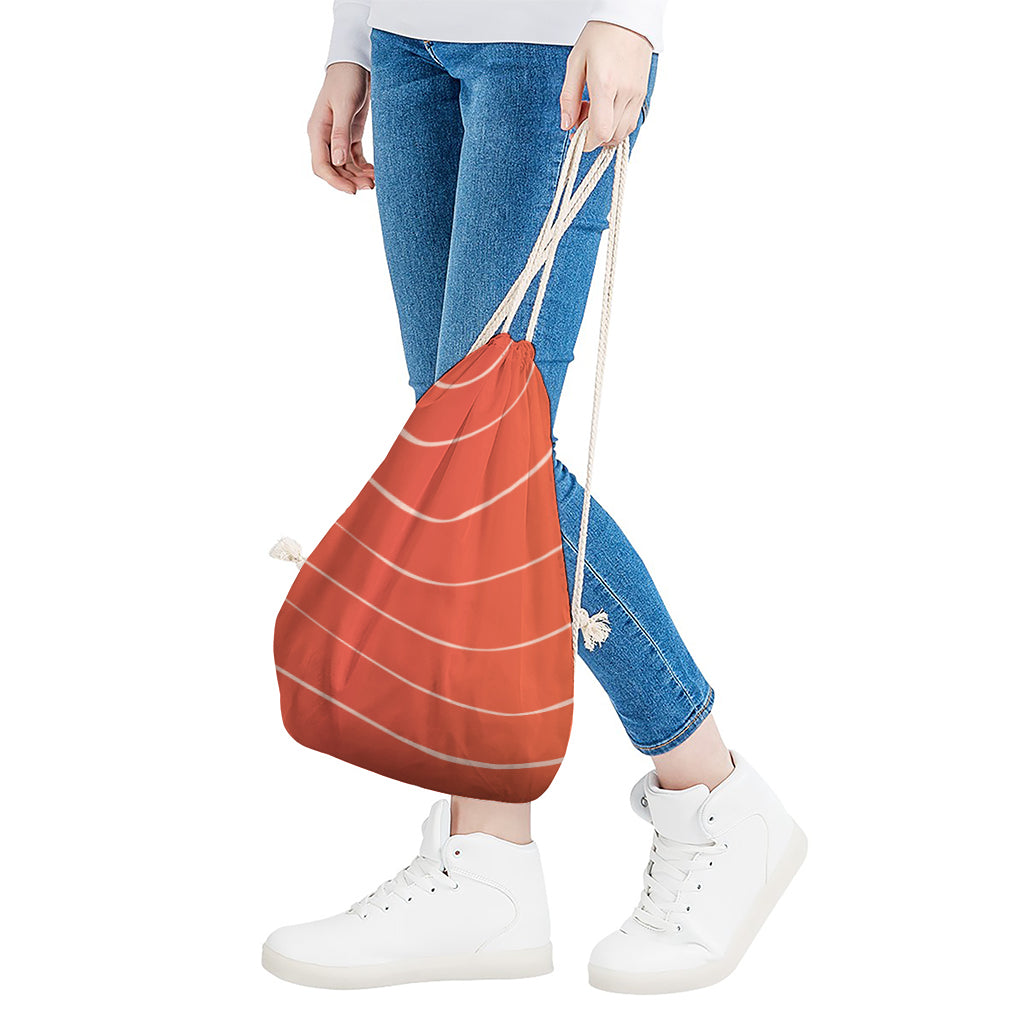 Salmon Artwork Print Drawstring Bag