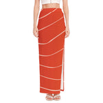 Salmon Artwork Print High Slit Maxi Skirt