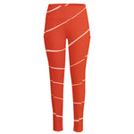 Salmon Artwork Print High-Waisted Pocket Leggings
