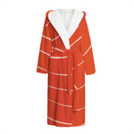 Salmon Artwork Print Hooded Bathrobe
