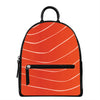 Salmon Artwork Print Leather Backpack