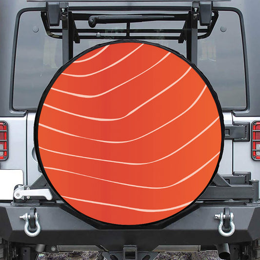 Salmon Artwork Print Leather Spare Tire Cover