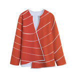 Salmon Artwork Print Long Sleeve Short Coat