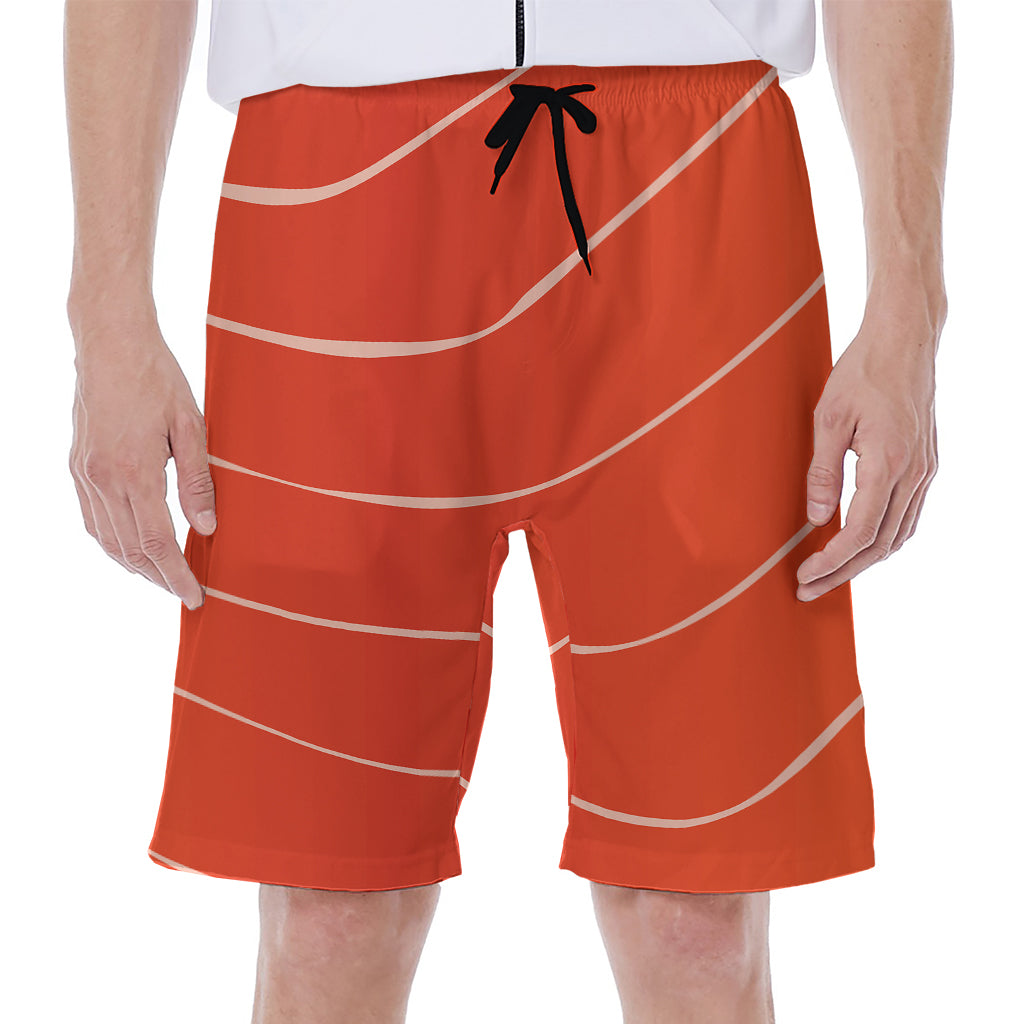 Salmon Artwork Print Men's Beach Shorts