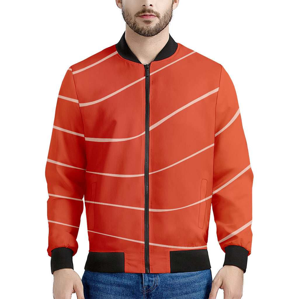 Salmon Artwork Print Men's Bomber Jacket