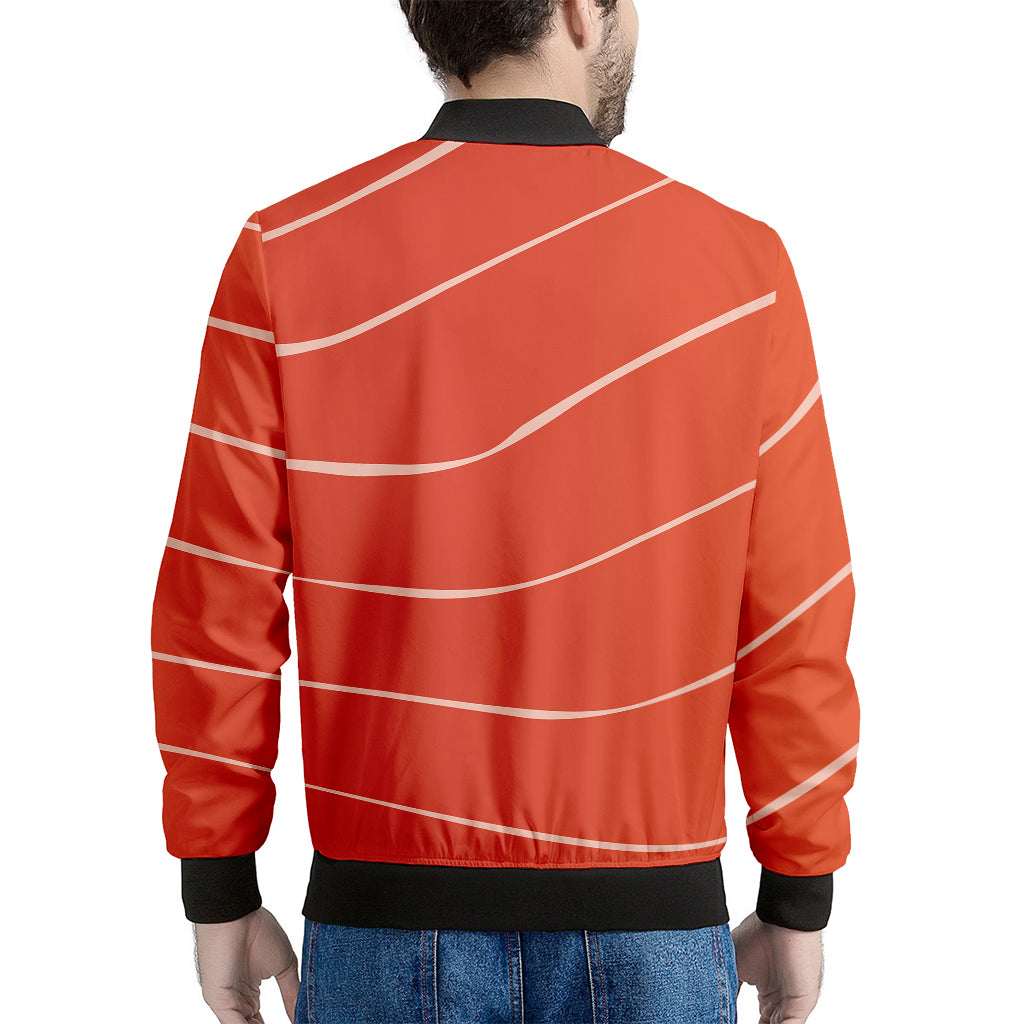 Salmon Artwork Print Men's Bomber Jacket