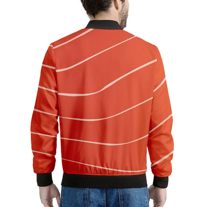 Salmon Artwork Print Men's Bomber Jacket