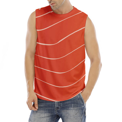 Salmon Artwork Print Men's Fitness Tank Top