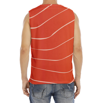 Salmon Artwork Print Men's Fitness Tank Top