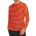 Salmon Artwork Print Men's Long Sleeve Rash Guard