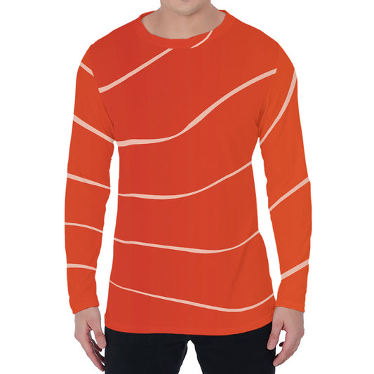 Salmon Artwork Print Men's Long Sleeve T-Shirt